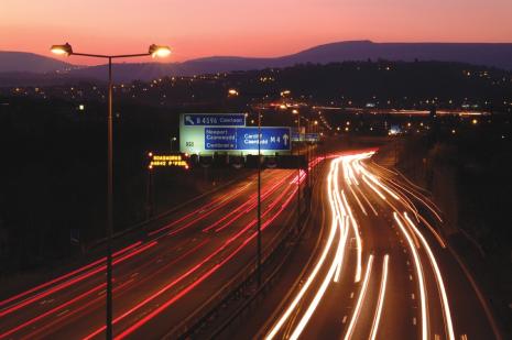 Picture of the M4 at dusk