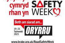 Picture explaining road safety week in Welsh